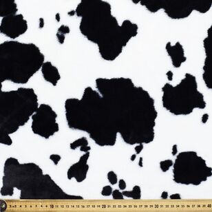 Black Fresian Cow Print Fluffy Faux Fur Fabric 150cm wide sold by