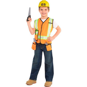 Amscan Construction Worker Kids Costume Multicoloured 4 - 6 Years