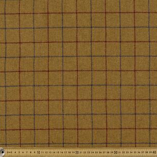 Brown Checks #4 Patterned 145 cm Wool Blend Suiting Fabric Sand 145 cm