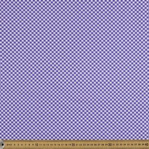 Mini Gingham Printed 112 cm Cotton Blender Fabric Lilac 112 cm