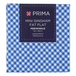 Prima Mini Gingham Printed Flat Fat Blender Fabric Periwinkle 50 x 52 cm