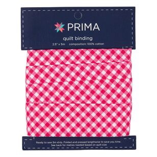 Prima Gingham Printed Quilt Binding Lolly 2.5 in