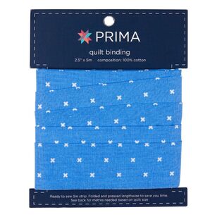 Prima Crosses Printed Quilt Binding Periwinkle 2.5 in