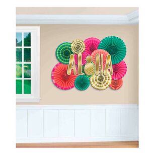 Amscan Aloha Deluxe Fans & Cutouts Decorating Kit Multicoloured