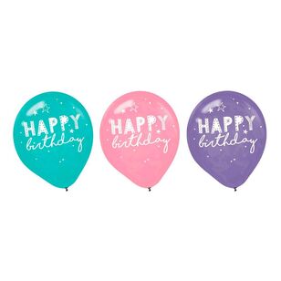 Amscan Girl-Chella Happy Birthday Latex Balloons Multicoloured 30 cm