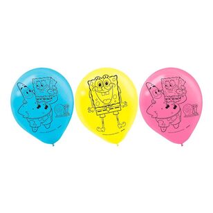 Amscan SpongeBob Latex Balloons 6 Pack Multicoloured 30 cm