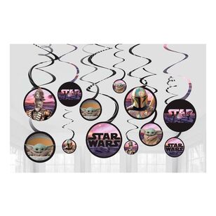 Amscan The Mandalorian Star Wars Spiral Decor 12 Pack Multicoloured