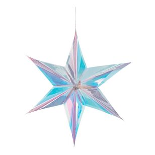 Amscan Luminous Birthday Iridescent Foil Star Décor Multicoloured