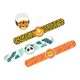 Amscan Get Wild Jungle Slap Bracelets Party Favours 4 Pack Multicoloured