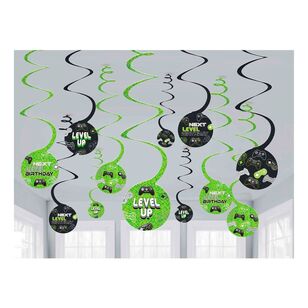 Amscan Level Up Gaming Spiral Swirls Hang Décor 12 Pack Multicoloured