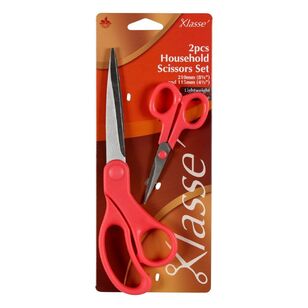 Klasse Household Scissors 2 Pack Pink 4.5 in / 8.5 in