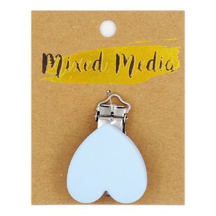 Ribtex Mixed Media Silicon Dummy Heart Clip Blue