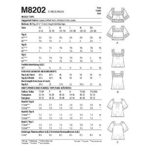 McCall's M8202 Misses' Tops