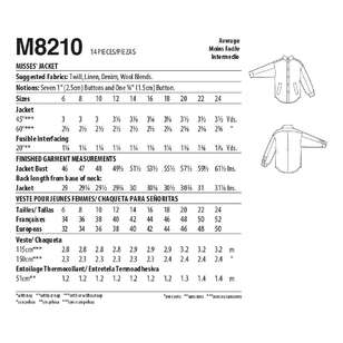 McCall's M8210 Misses' Jacket