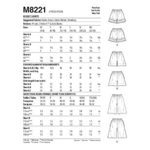 McCall's M8221 Misses' Shorts