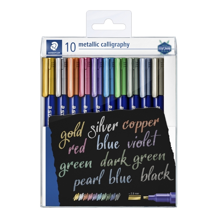 Staedtler Set Of 12 Double-Ended Lettering Felt-Tip Pens Multicolor