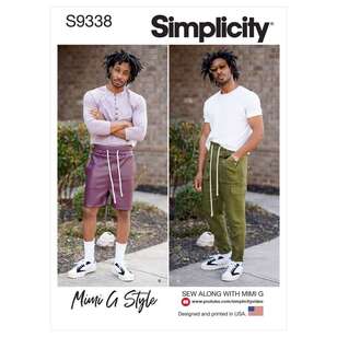 Simplicity Sewing Pattern S9338 Men's Pull-On Pants or Shorts X Small - X Large