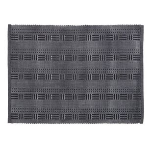 Dine By Ladelle Totem Ribbed Placemat Black 33 x 45 cm