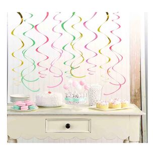 Amscan Multicoloured Swirl Decorations 12 Pack Multicoloured