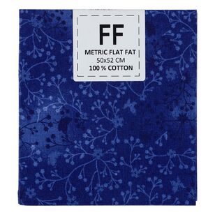 Flutter Printed Cotton Flat Fat Blender Fabric Navy 50 x 52 cm
