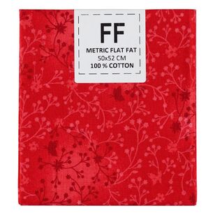 Flutter Printed Cotton Flat Fat Blender Fabric Red 50 x 52 cm