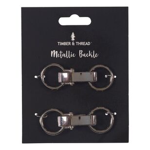 Timber & Thread Metallic Buckle 2 Pack Silver 23 x 70 mm