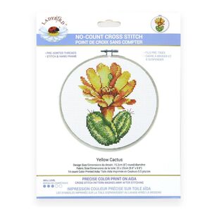 Lady Bird Designs Yellow Cactus Cross Stitch Kit Yellow Cactus