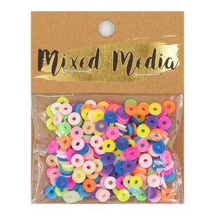 Mixed Media Polymer Clay Heishi 6 mm Beads Rainbow Mix 15 g