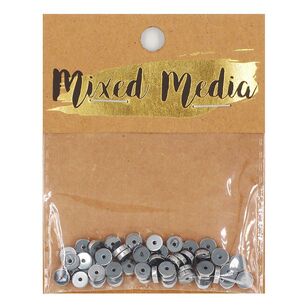 Mixed Media Metallic Heishi 6 mm Beads Silver