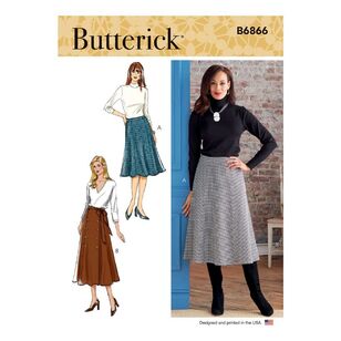 Butterick Sewing Pattern B6866 Misses' Skirt and Sash