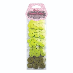 Hemline Assorted Ombre Buttons 90 Pack Greens
