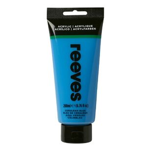 Reeves Artists Acrylic Paint Cerulean Blue 200 mL