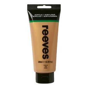 Reeves Artists Acrylic Paint Gold 200 mL