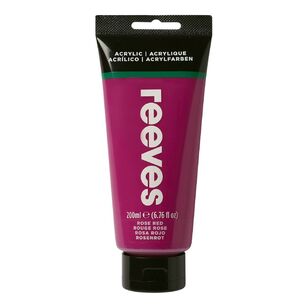 Reeves Artists Acrylic Paint Rose Red 200 mL