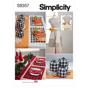 Simplicity Sewing Pattern S9357 Table Décor, Decorations, Tea Towel & Apron One Size