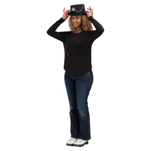 Spooky Hollow Adult Victorian Top Hat Black