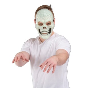 Spooky Hollow Adult Glow In The Dark Skeleton Mask Green
