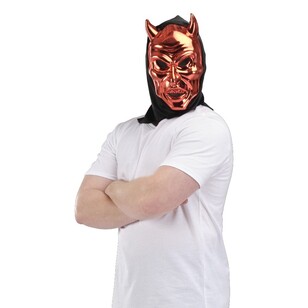 Spooky Hollow Metallic Devil Hooded Mask  Multicoloured