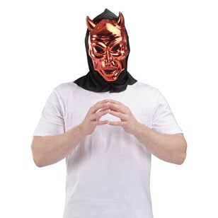 Spooky Hollow Metallic Devil Hooded Mask  Multicoloured