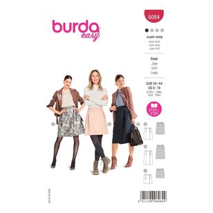 Burda Easy Sewing Pattern 6084 Misses' Wrap Skirt with Inverted Pleats 8 - 18 (34 - 44)