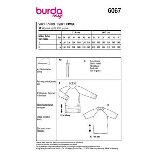 Burda Easy Sewing Pattern 6067 Misses' Top with Raglan Sleeves 8 - 18 (34 - 44)