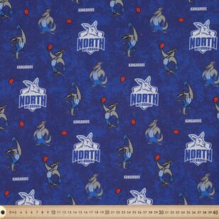 North Melbourne Kangaroos AFL Logo Printed 112 cm Homespun Cotton Fabric Multicoloured 112 cm