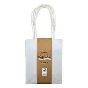 Artwrap Mix Paper Kraft Bag 5 Pack White