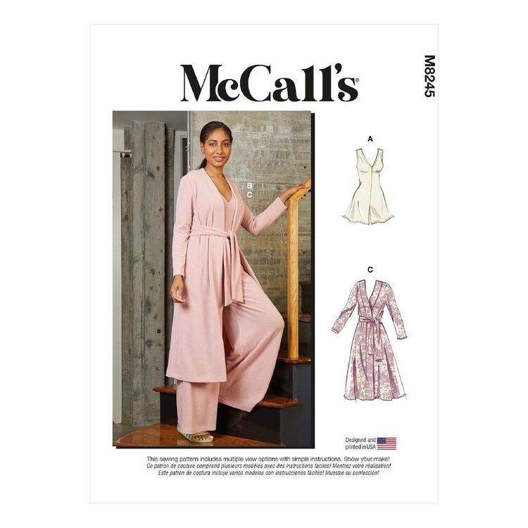 McCall's Sewing Pattern M8245 Misses' Romper, Jumpsuit, Robe & Sash