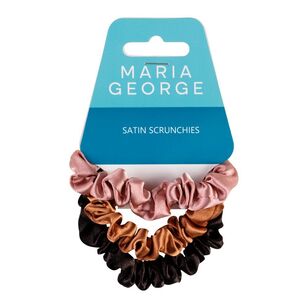 Maria George Satin Scrunchies 3 Pack Multicoloured