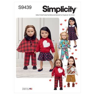 Simplicity Sewing Pattern S9439 18'' Doll Clothes One Size