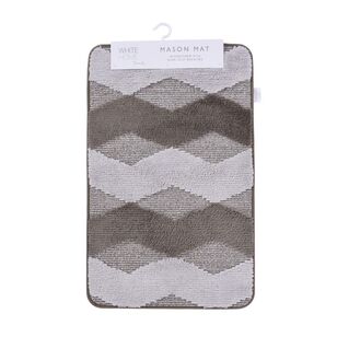 White Home Mason Bath Mat Taupe Bath Mat