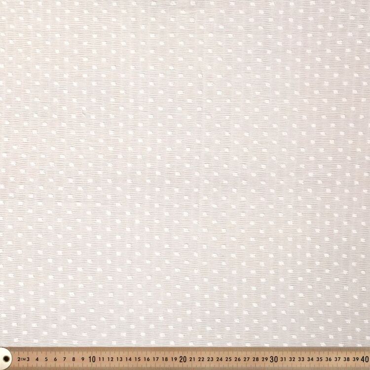 Spot Printed 145 cm Amalfi Shirring Chiffon Fabric White 145 cm