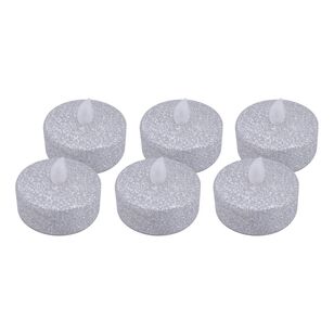 Jolly & Joy Tealight Glitter Light Candle Six Pack Silver 5.9 x 5 cm