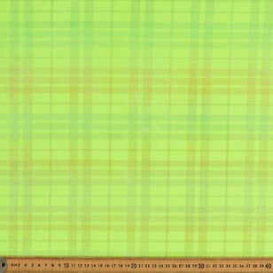 Tartan Check Printed 148 cm Shine Dance Knit Fabric Neon Yellow 148 cm